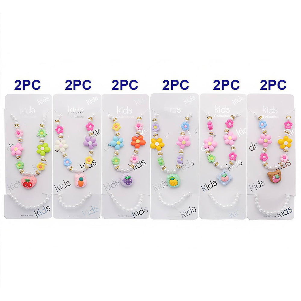 Fruit Cookie Charm Pearl Necklace & Bracelet Set