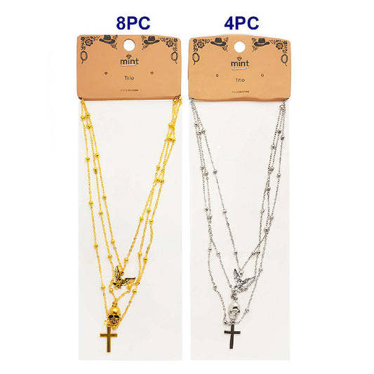 Eagle & Skull Cross Layered Necklace