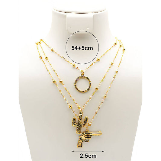 Cactus & Pistol Layered Necklace