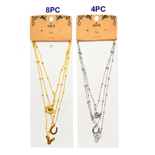 Western Cowboy Hat & Eagle Layered Necklace
