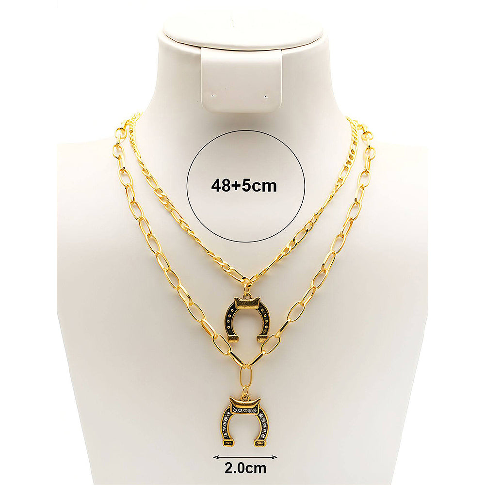 Western Horseshoe Layered Necklace