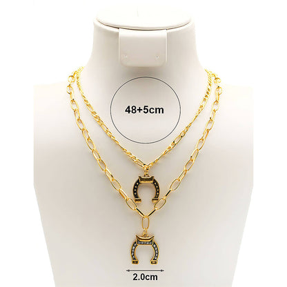 Western Horseshoe Layered Necklace