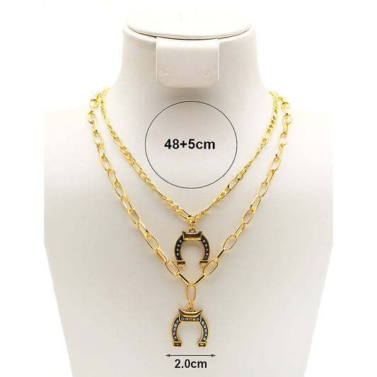 Western Horseshoe Layered Necklace