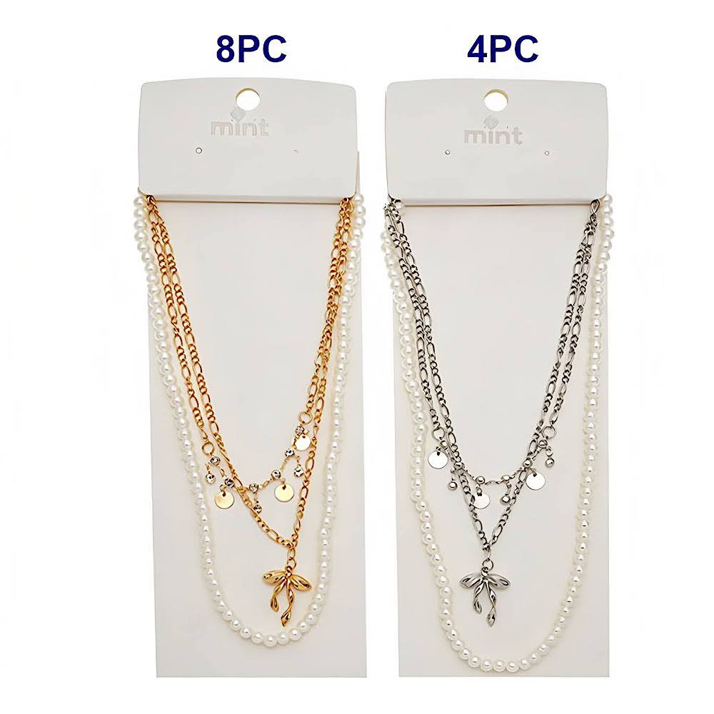 Bow Charm Layered Necklace