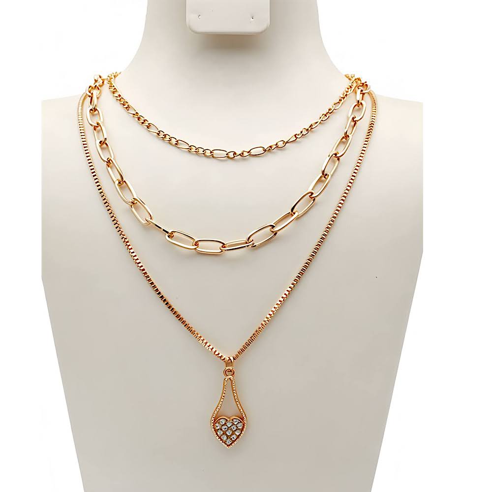 Heart Charm Layered Necklace