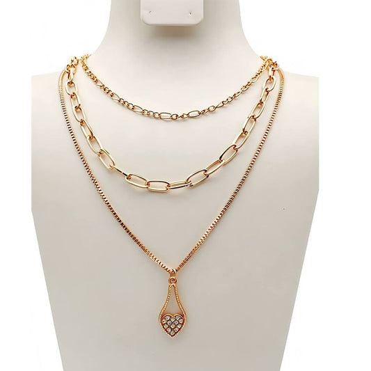 Heart Charm Layered Necklace