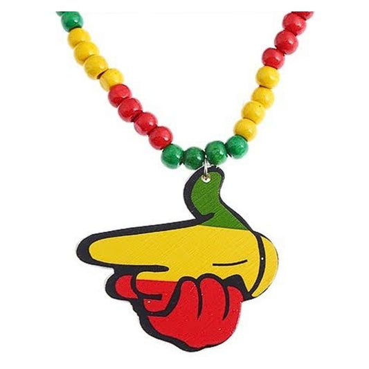 JAN26628 - Hand Gun Wood Necklace