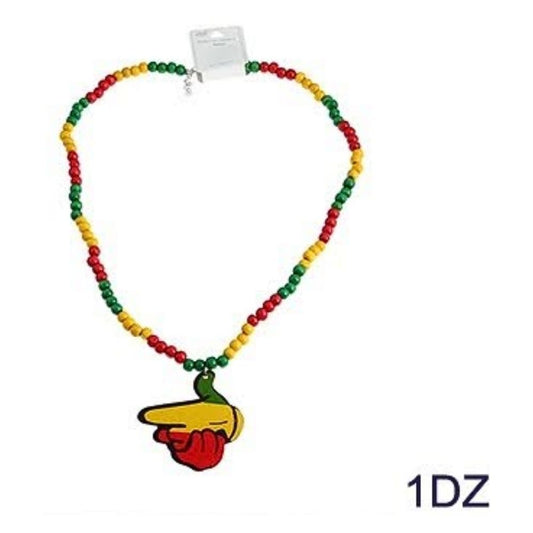 JAN26628 - Hand Gun Wood Necklace