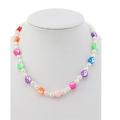 JAN43401 - Beaded Yin & Yang Necklace