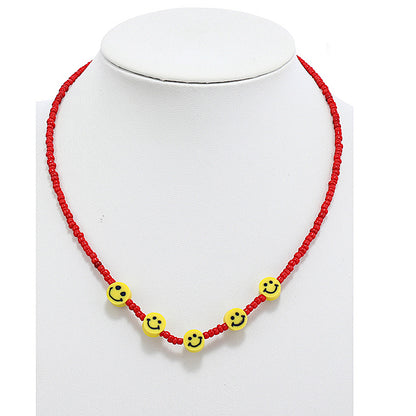 JAN44083 - Beaded Smiley Face Necklace