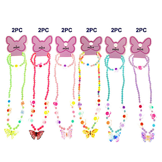 Kids Butterfly Necklace & Bracelet Set