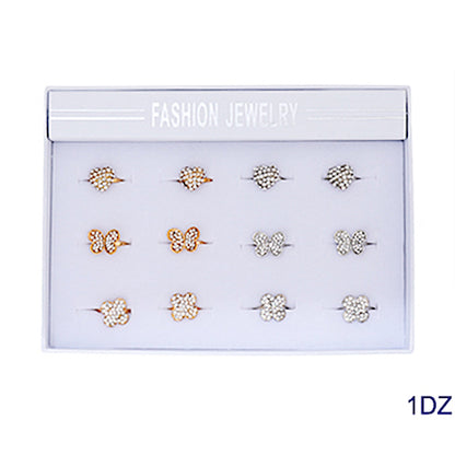 JAR37846 - Rhinestone Butterfly Ring