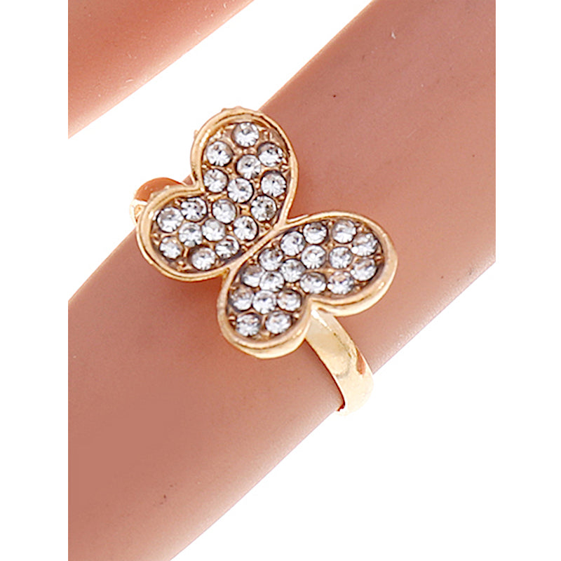 JAR37846 - Rhinestone Butterfly Ring