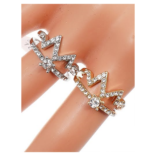 JAR40683 - Rhinestone Heartbeat Ring