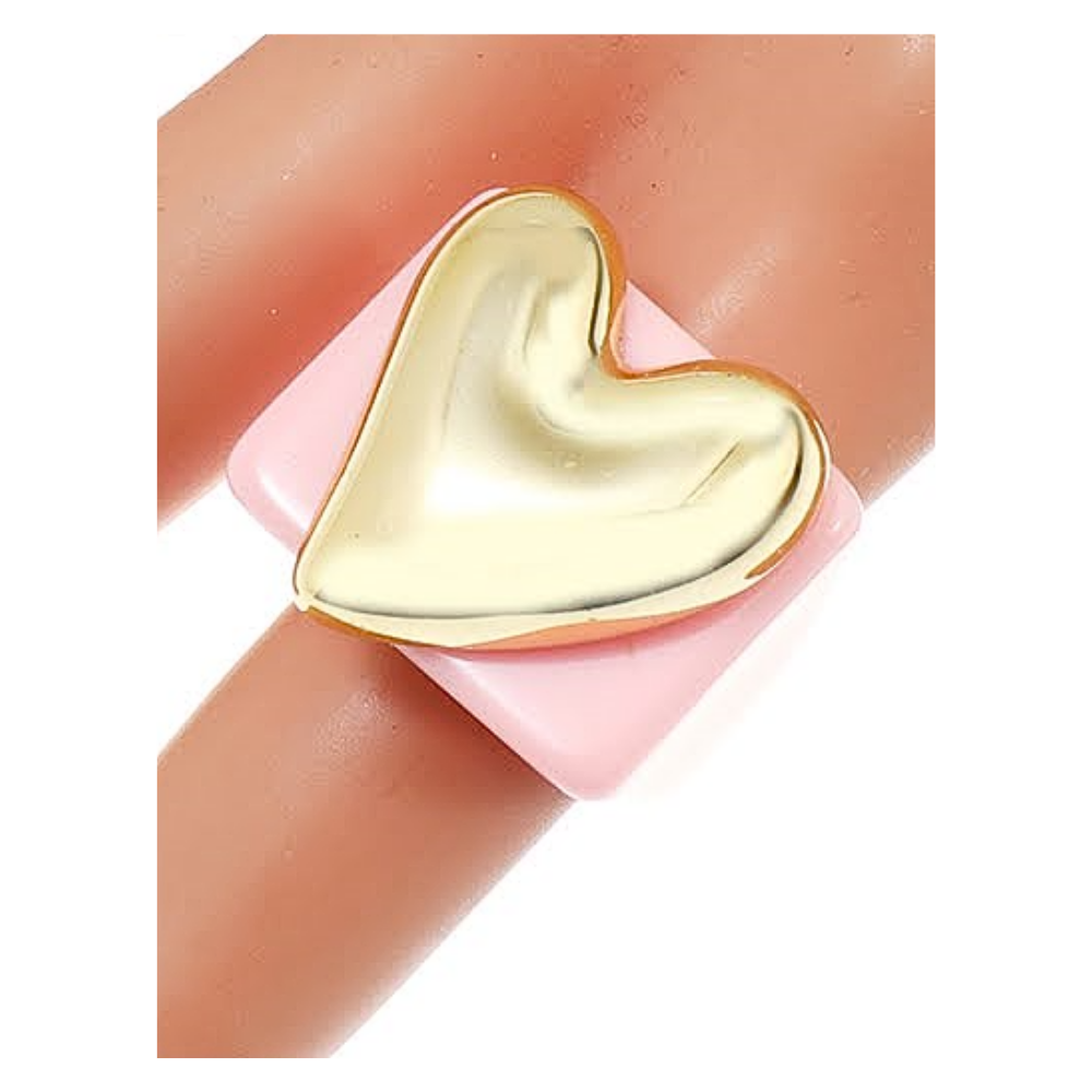 JAR42008 - Resin Gold Heart Ring