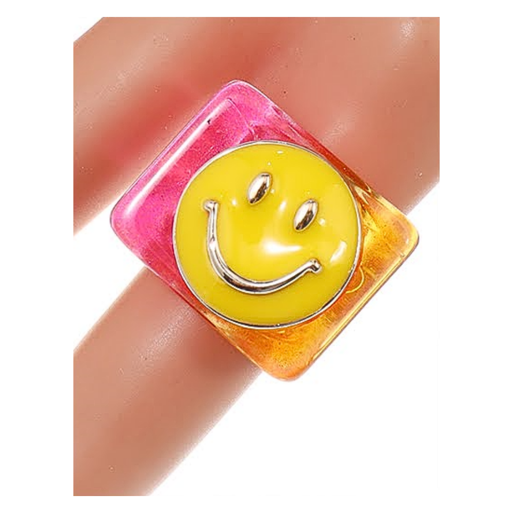 JAR42018 - Resin Smiley Face Ring