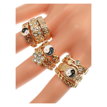 JAR43580 - 3 Piece Yin & Yang Ring Set