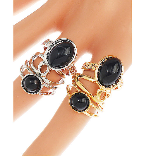 JAR44681 - Bohemian Vintage 3 Ring Stacking Set