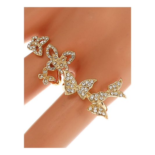 JAR45050 - Assorted Rhinestone Butterfly Ring