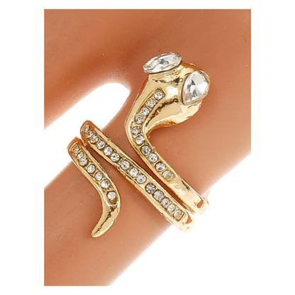 JAR45715 - Rhinestone Snake Ring