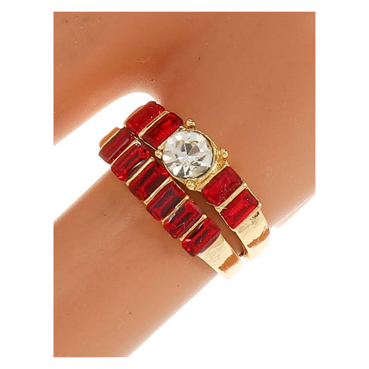 JAR45797 - Emerald Cut 2 Piece Ring Set