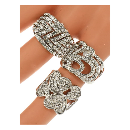 JAR46206S - Silver Rhinestone Ring