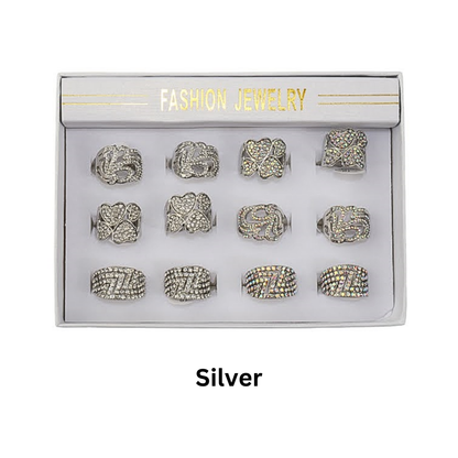JAR46206S - Silver Rhinestone Ring