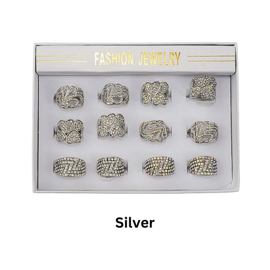 JAR46206S - Silver Rhinestone Ring