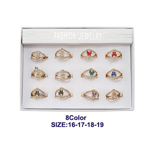 JAR46214 - Rhinestone Butterfly Ring
