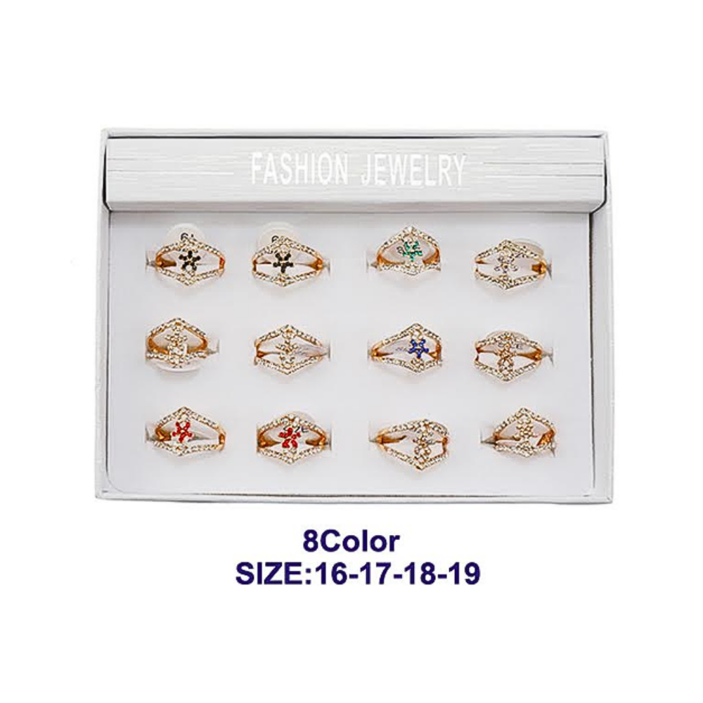 JAR46215 - Rhinestone Flower Ring