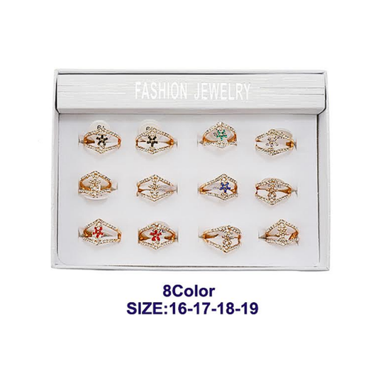 JAR46215 - Rhinestone Flower Ring