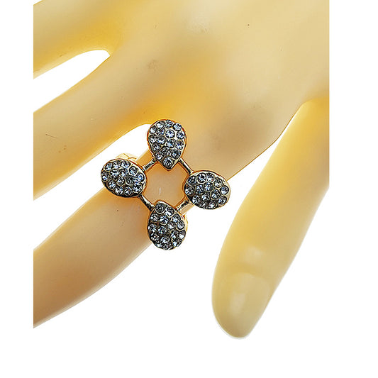 Rhinestone Teardrop Shapes Ring