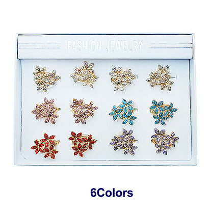 Rhinestone Flower Cluster Ring