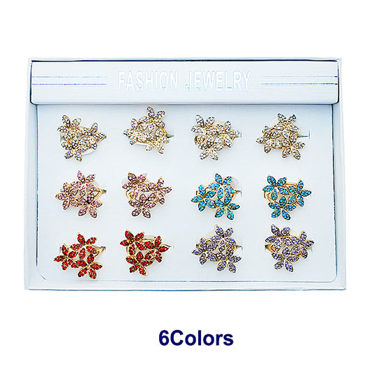 Rhinestone Flower Cluster Ring