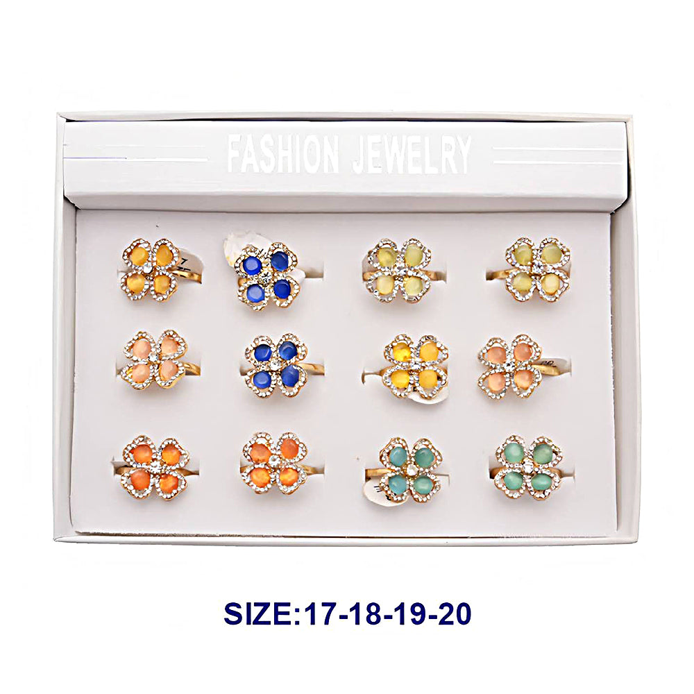 Rhinestone Clover Ring