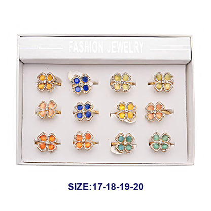 Rhinestone Clover Ring