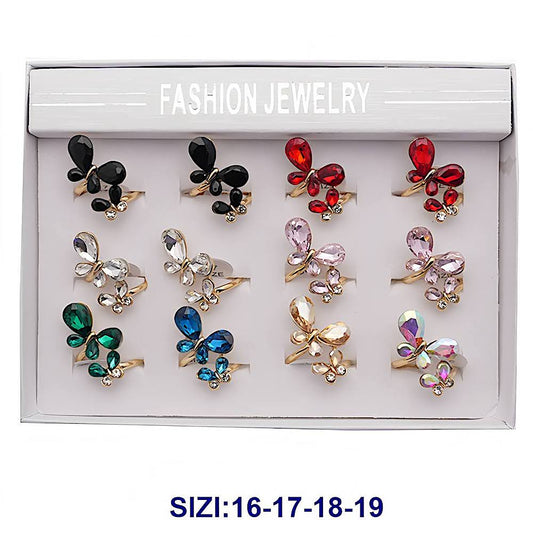 Crystal Butterfly Twist Ring