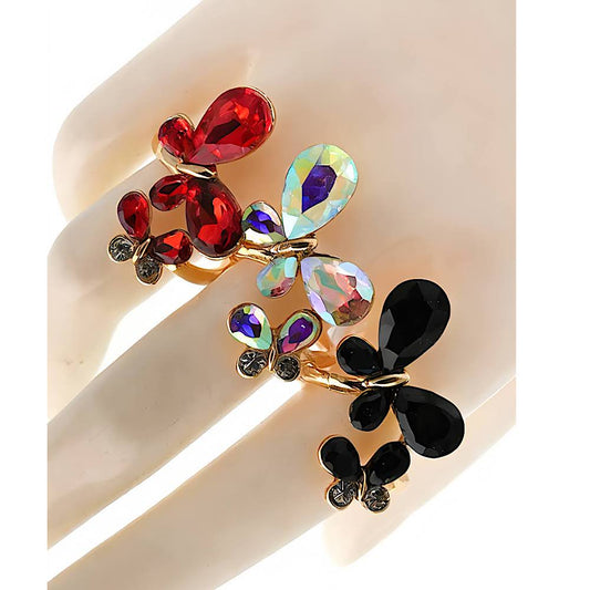 Crystal Butterfly Twist Ring