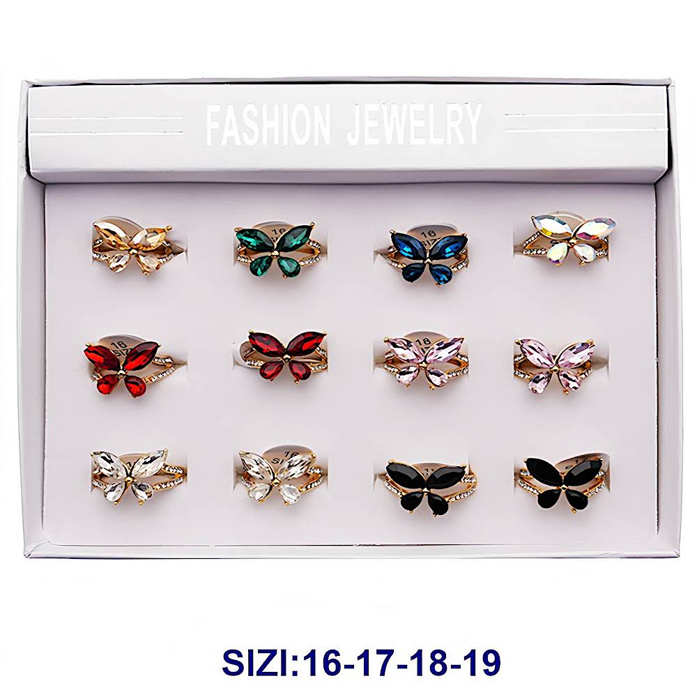 Crystal Butterfly Ring