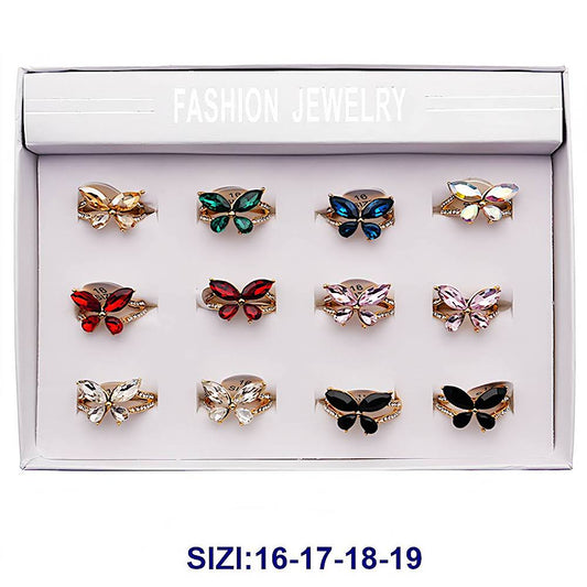 Crystal Butterfly Ring