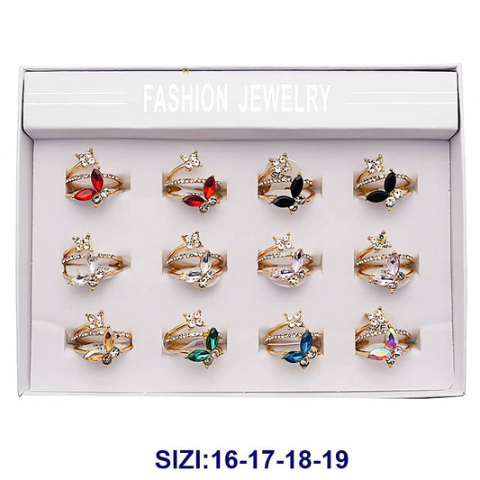 Crystal Butterfly Twist Ring