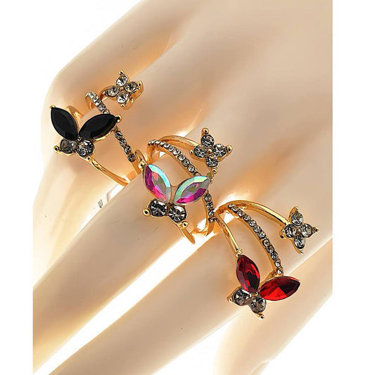 Crystal Butterfly Twist Ring
