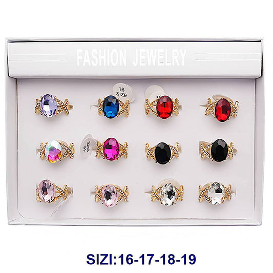 Oval Stone X Cocktail Ring