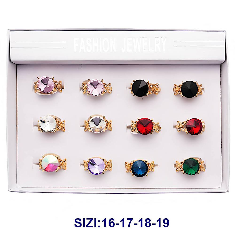 Circle Stone Flower Cocktail Ring