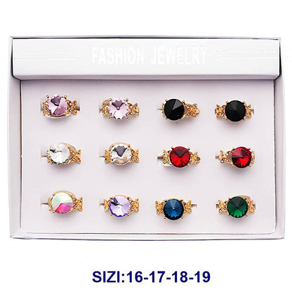 Circle Stone Flower Cocktail Ring