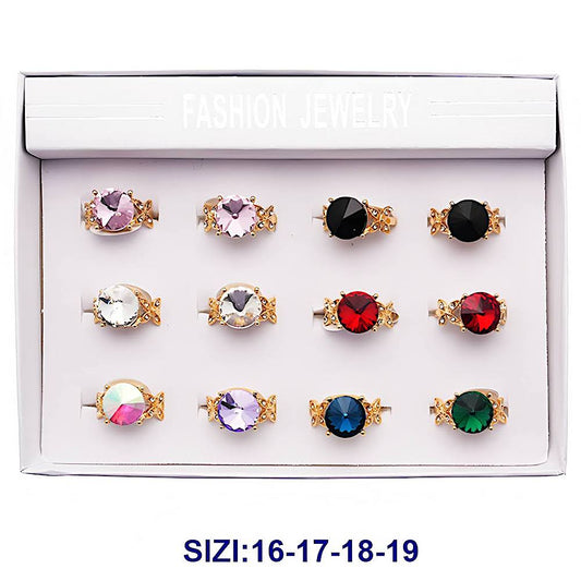 Circle Stone Flower Cocktail Ring