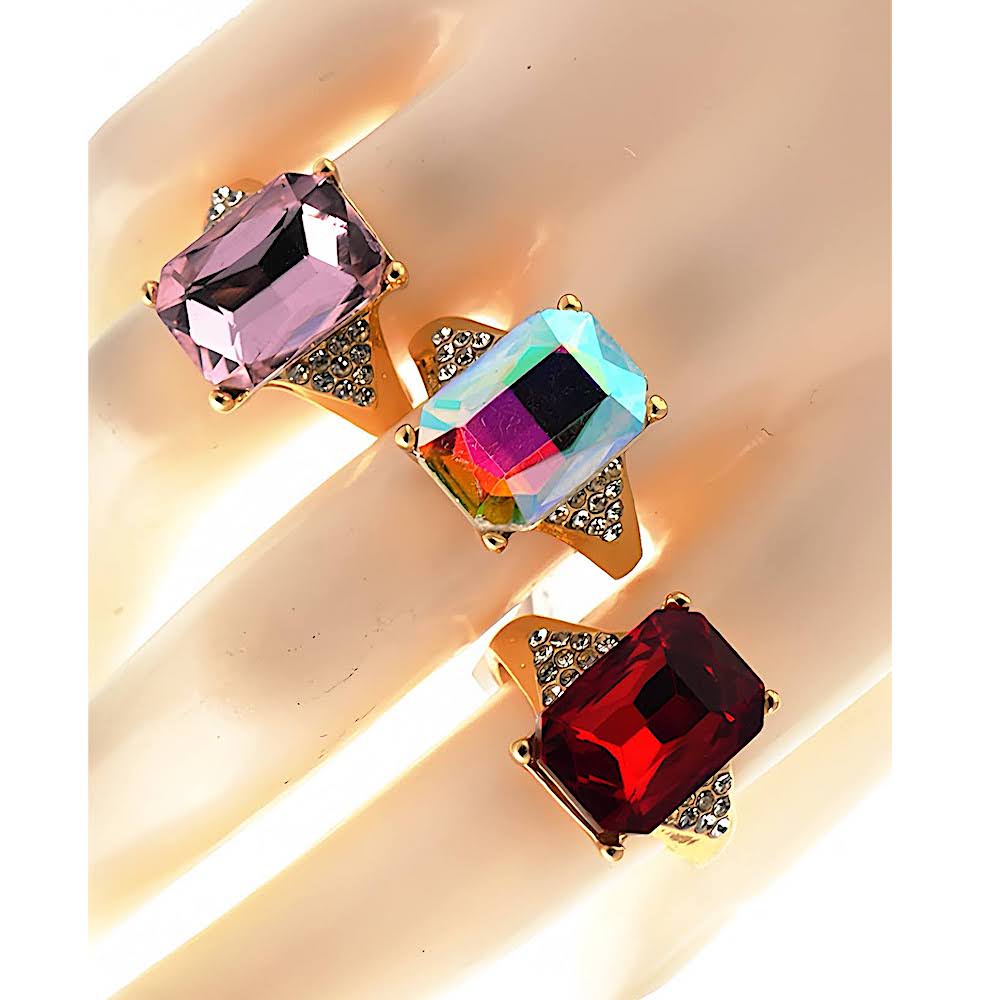 Rectangle Stone Cocktail Ring