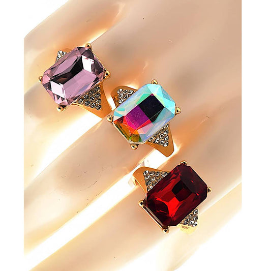 Rectangle Stone Cocktail Ring