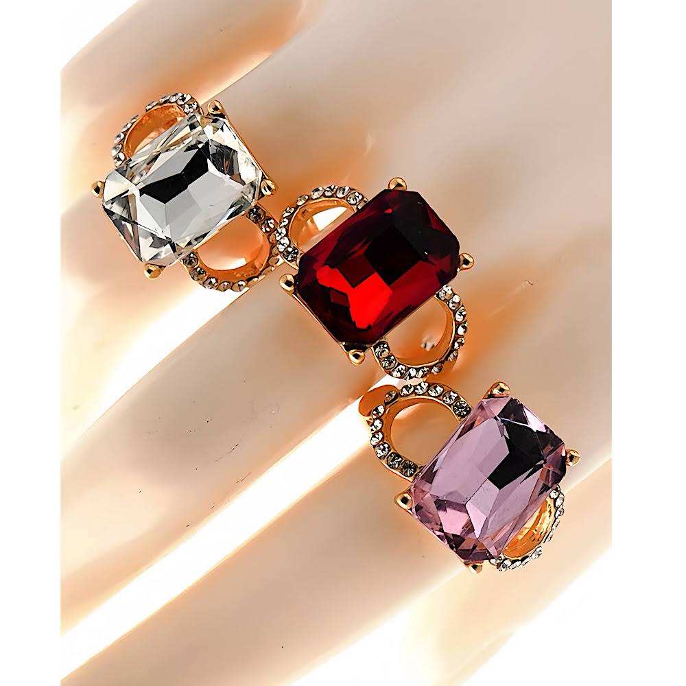 Rectangle Stone Cocktail Ring