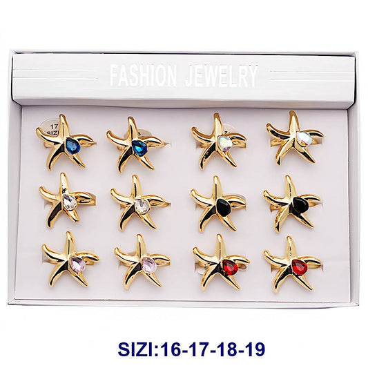 Crystal Accent Starfish Ring